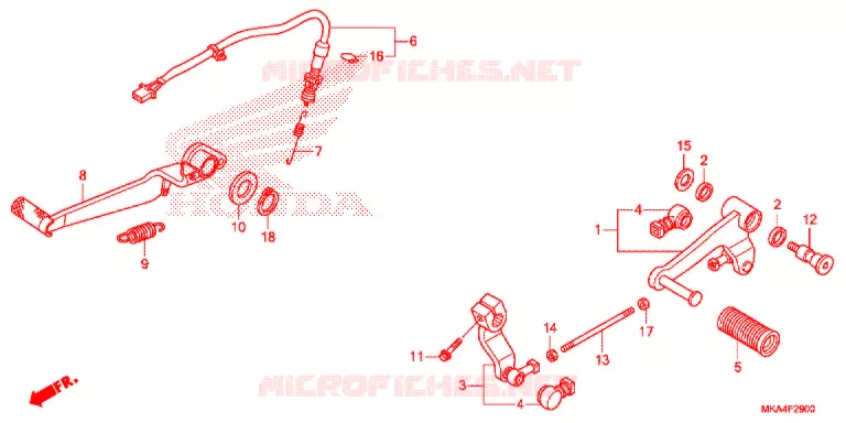 OPSTAP/PEDAAL Honda MOTO 700 NC 2017  NC700XDH