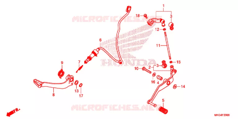 OPSTAP/PEDAAL Honda MOTO 500 REBEL 2017  CMX500AH