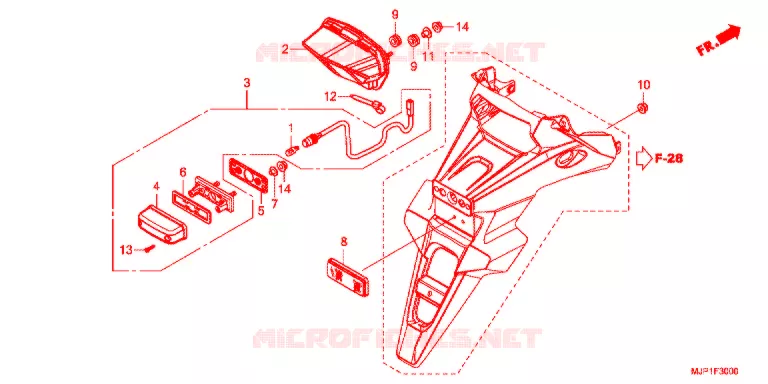 ACHTERLICHT/KENTEKEN LICHT Honda MOTO 1000 AFRICA-TWIN 2016  CRF1000DG