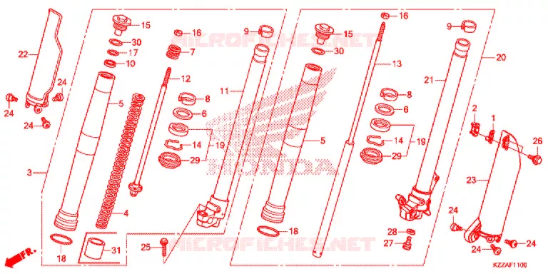VOOR VORK Honda MOTO 250 CRF 2017  CRF250RLAH