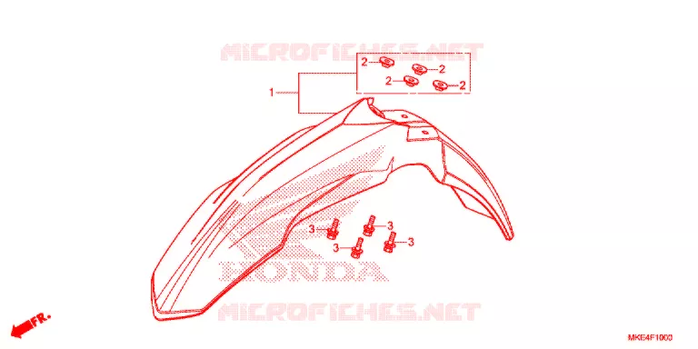 VOORSPATBORD Honda MOTO 450 CRF 2018  CRF450RJ
