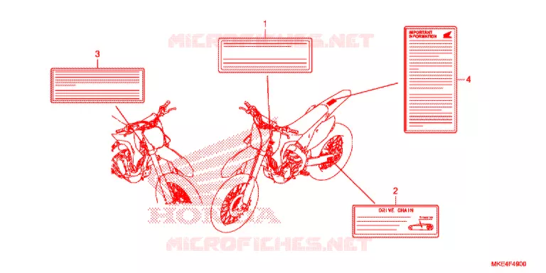 WAARSCHUWINGSLABEL(1) Honda MOTO 450 CRF 2018  CRF450RJ