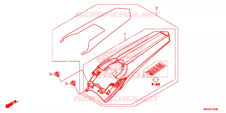 ACHTER STROOMLIJNKAP Honda MOTO 450 CRF 2020  CRF450RK