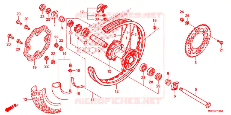 ACHTER WIEL Honda MOTO 450 CRF 2020  CRF450RK