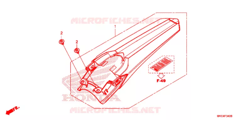 ACHTER STROOMLIJNKAP Honda MOTO 450 CRF 2020  CRF450RXJ