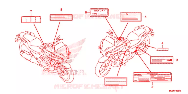 WAARSCHUWINGSLABEL(1) Honda MOTO 700 CTX 2017  CTX700DH