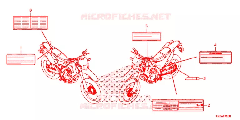 WAARSCHUWINGSLABEL (CRF250L/LA) Honda MOTO 250 CRF 2018  CRF250LJ