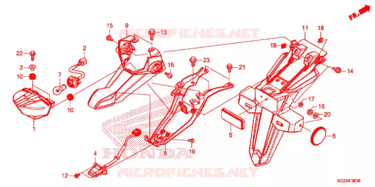 ACHTERLICHT/KENTEKEN LICHT Honda MOTO 250 CRF 2017  CRF250LH