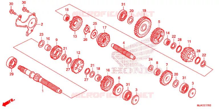 VERSNELLINGSBAK (VT750CS/C2B/C2S/C) Honda MOTO 750 SHADOW 2017  VT750CSH