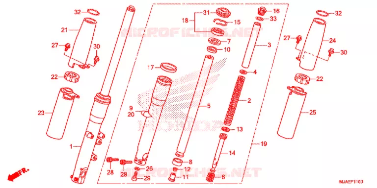 VOOR VORK (VT750CS/C2B/C) Honda MOTO 750 SHADOW 2017  VT750CSH