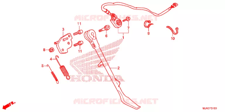 ZIJSTANDAARD (VT750CS/C2B/C2S/C) Honda MOTO 750 SHADOW 2018  VT750CSH