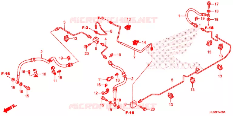 A. REM SLANG/REMPIJP Honda ATV 700 PIONEER 2017  SXS700M4PH