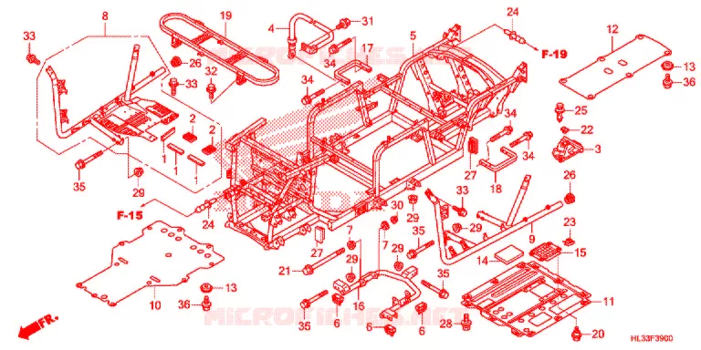 FRAME CHASSIS Honda ATV 700 PIONEER 2019  SXS700M4PH