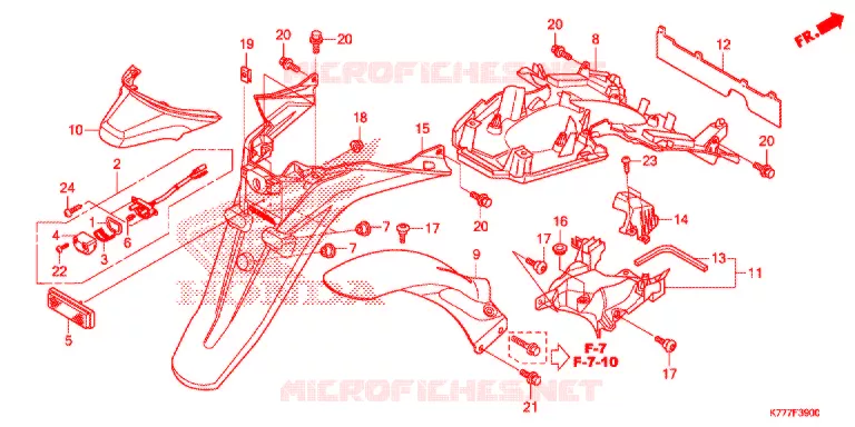 ACHTERSPATBORD / KENTEKEN VERLICHTING Honda SCOOTER 125 SH 2017  SH125DH