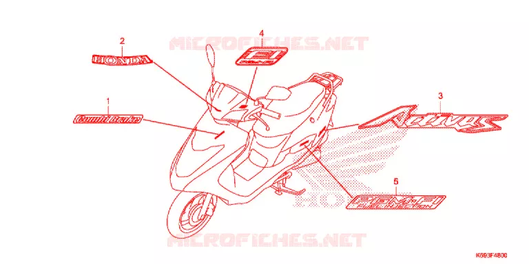 EMBLEEM/STREEP Honda SCOOTER 125 ACTIVA 2017  NSC1255WHH