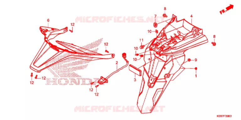 ACHTER STROOMLIJNKAP Honda SCOOTER 300 FORZA 2020  NSS300AK_2ED