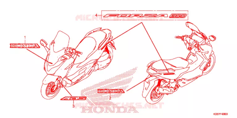EMBLEEM/STREEP Honda SCOOTER 300 FORZA 2020  NSS300AK_2ED