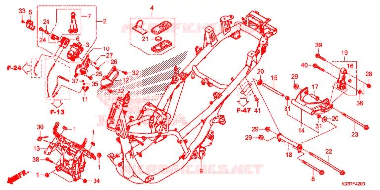 FRAME CHASSIS Honda SCOOTER 300 FORZA 2019  NSS300AK_2ED