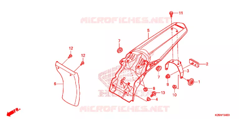 ACHTER STROOMLIJNKAP Honda MOTO 125 CRF 2018  CRF125FJ
