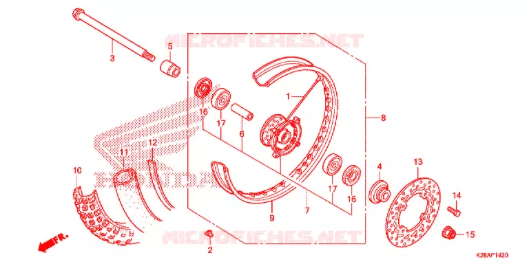 VOOR WIEL Honda MOTO 125 CRF 2018  CRF125FJ