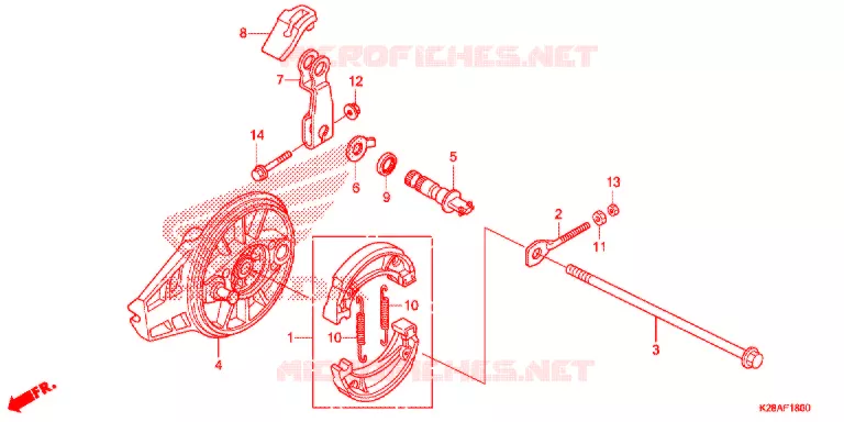 ACHTER REM PANEEL Honda MOTO 125 CRF 2018  CRF125FJ