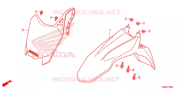 VOORSPATBORD Honda MOTO 125 CRF 2018  CRF125FJ