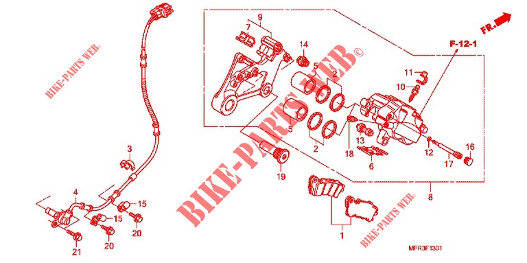 REMKLAUW ACHTER (VT1300CXA) voor Honda VT 1300 FURY ABS 2010
