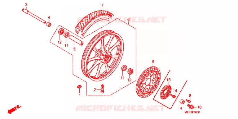 VOOR WIEL Honda MOTO 1300 VT 2010  VT1300CXAA