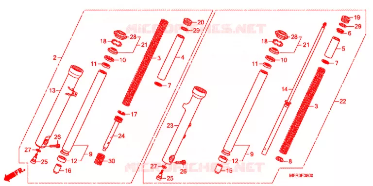 VOOR VORK Honda MOTO 1300 VT 2010  VT1300CXAA