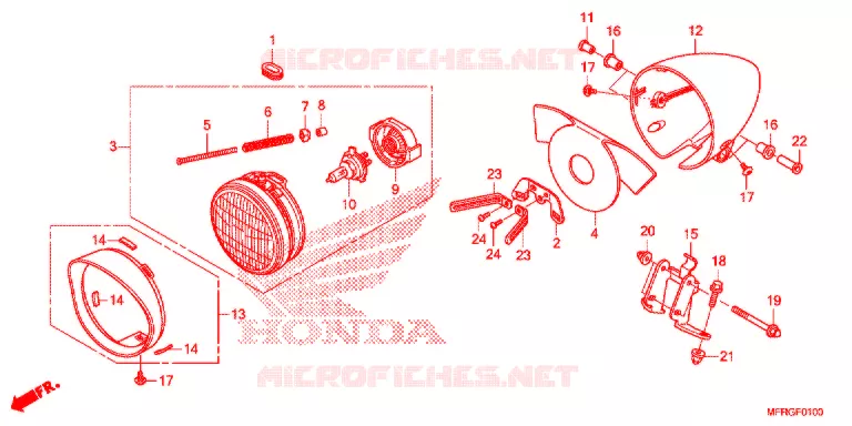 KOPLAMP Honda MOTO 1300 VT 2018  VT1300CXJ