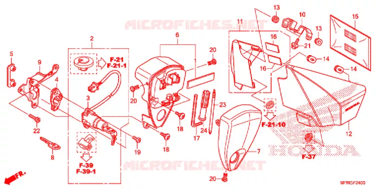 ZIJ-AFDEKKING/GEREEDSCHAP/COMBINATIESCHAKELAAR Honda MOTO 1300 VT 2018  VT1300CXJ