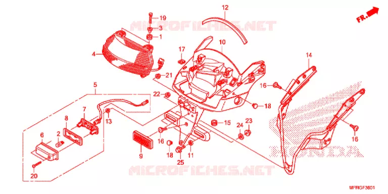 ACHTERLICHT/KENTEKEN LICHT Honda MOTO 1300 VT 2018  VT1300CXJ