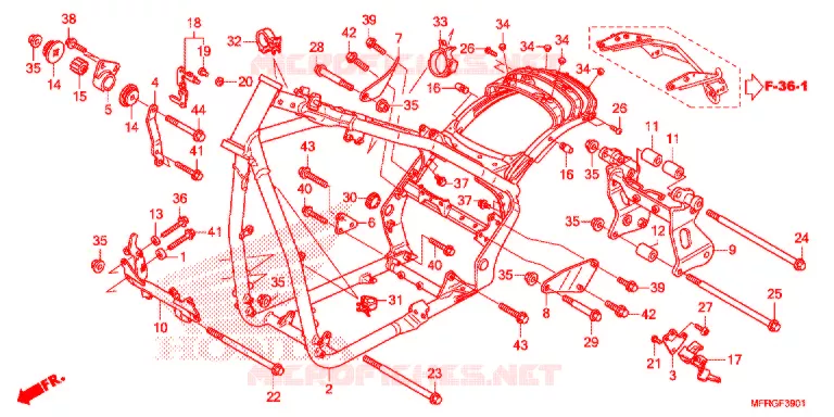 FRAME CHASSIS Honda MOTO 1300 VT 2018  VT1300CXJ