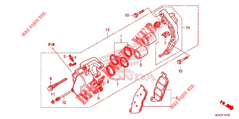 REMKLAUW VOOR (VT750C/C2B) voor Honda SHADOW VT 750 AERO 2018