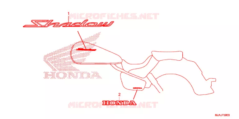 EMBLEEM/STREEP (VT750C/CS) Honda MOTO 750 SHADOW 2018  VT750CSJ