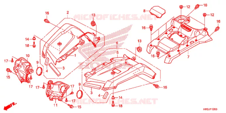 VOORSPATBORD Honda ATV 420 FOURTRAX 2018  TRX420FM2J