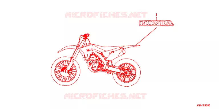 EMBLEEM/STREEP Honda MOTO 250 CRF 2019  CRF250RK