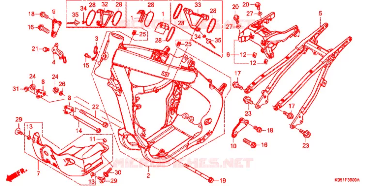 FRAME CHASSIS Honda MOTO 250 CRF 2019  CRF250RK