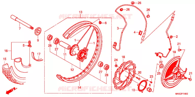 VOOR WIEL Honda MOTO 450 CRF 2018  CRF450LK