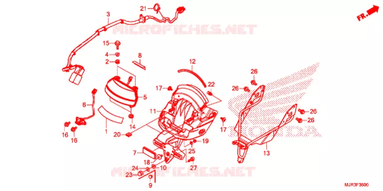 ACHTERLICHT/KENTEKEN LICHT Honda MOTO 1800 GOLD-WING 2015  GL1800CE