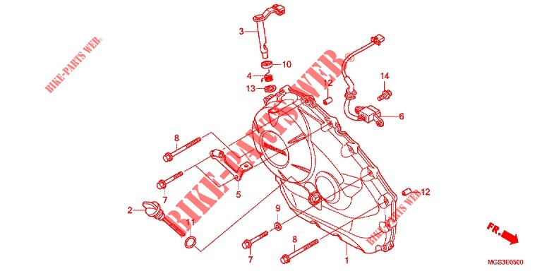 RECHTS KRUKAS AFDEKKING (NC700X/XA) voor Honda NC 700 X 35KW 2013