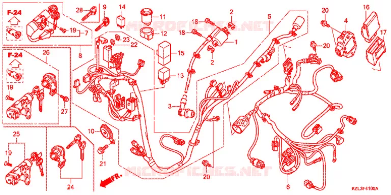 BEDRADINGSBUNDEL/ACCU Honda SCOOTER 110 VISION 2014  NSC110WHE