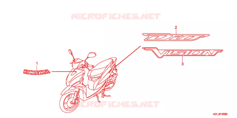 EMBLEEM/STREEP Honda SCOOTER 110 DIO 2014  NSC110WHE