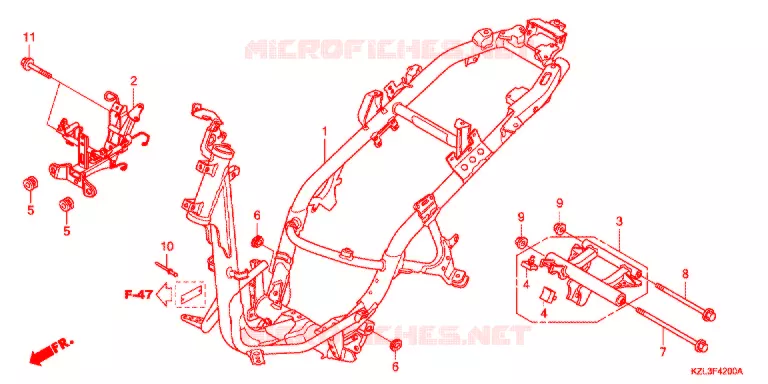 FRAME CHASSIS Honda SCOOTER 110 DIO 2014  NSC110WHE