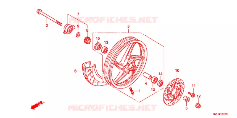VOOR WIEL Honda SCOOTER 110 VISION 2014  NSC110WHE