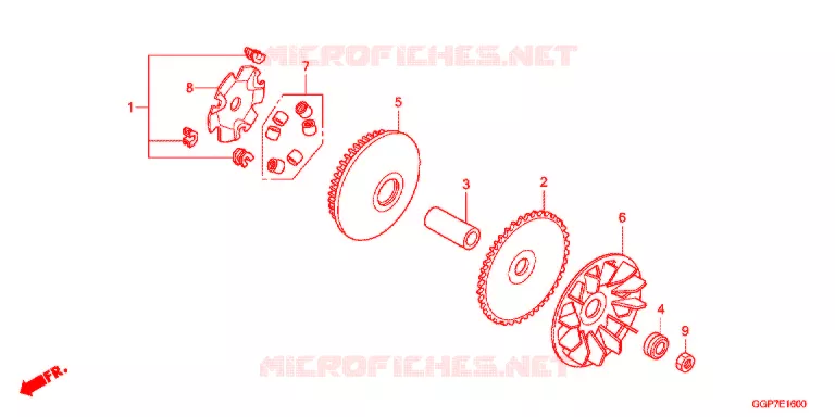AANDRIJFFACE/ KICKSTARTER SPIL Honda SCOOTER 50 VISION 2013  NSC50MPDC