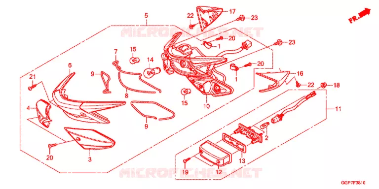 ACHTER COMBINATIE LICHT (NSC50/MPD/WH) Honda SCOOTER 50 VISION 2013  NSC50MPDC