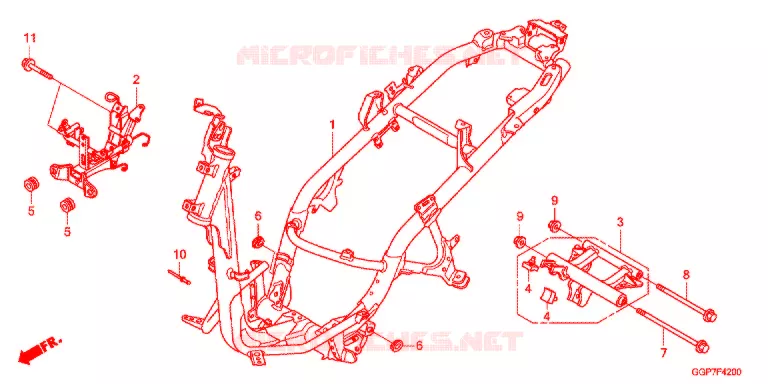 FRAME CHASSIS (NSC50/MPD/WH) Honda SCOOTER 50 VISION 2013  NSC50MPDC