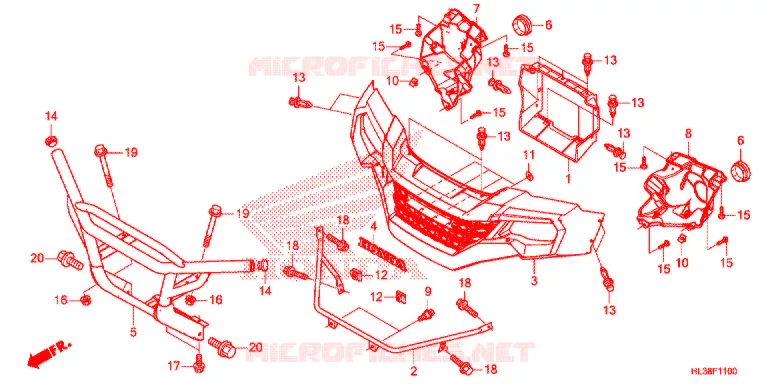 VOORBUMPER Honda ATV 700 PIONEER 2019  SXS700M2DK
