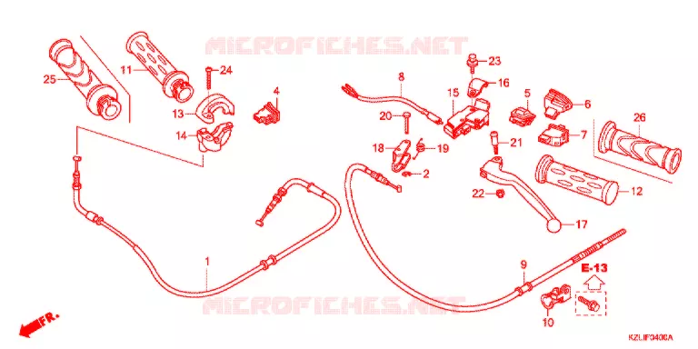 HENDEL HEFBOOM/SCHAKELAAR/KABEL  Honda SCOOTER 110 SPACY 2013  NSC110SC